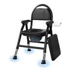 NJUN Folding Commode Toilet Chair - Portable Bedside Commode for Elderly - Disabled Aid - Damaged Box