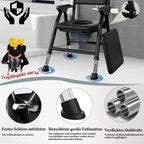 NJUN Folding Commode Toilet Chair - Portable Bedside Commode for Elderly - Disabled Aid - Damaged Box