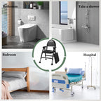 NJUN Folding Commode Toilet Chair - Portable Bedside Commode for Elderly - Disabled Aid - Damaged Box