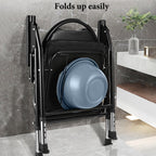 NJUN Folding Commode Toilet Chair - Portable Bedside Commode for Elderly - Disabled Aid - Damaged Box