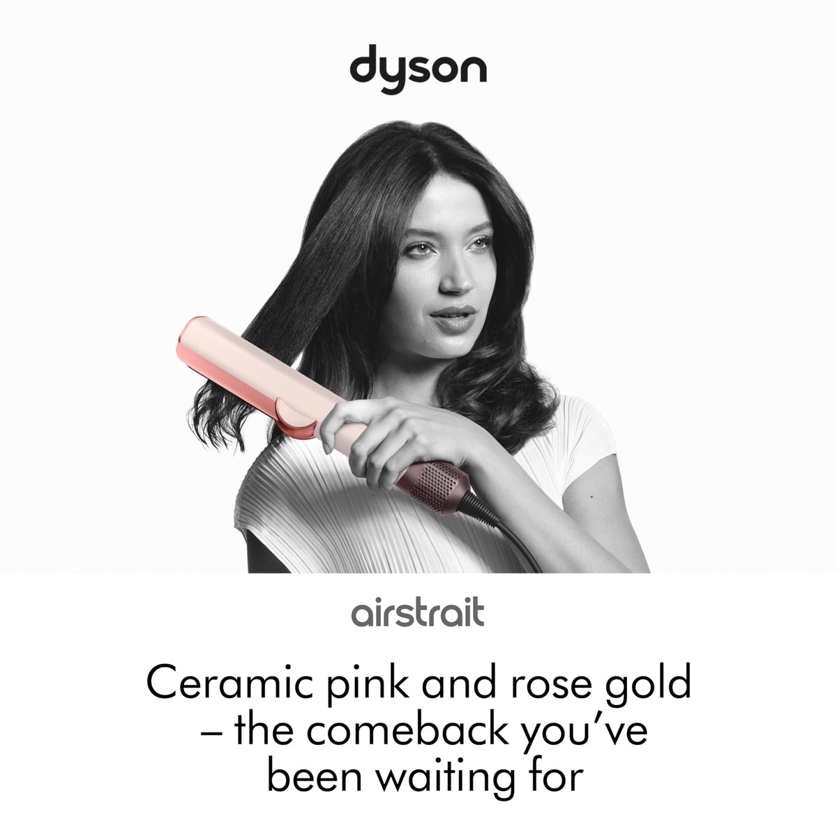 Dyson Airstrait Wet to Dry Straightener Hair Styling Tool Ceramic Pink Rose Gold - Like New