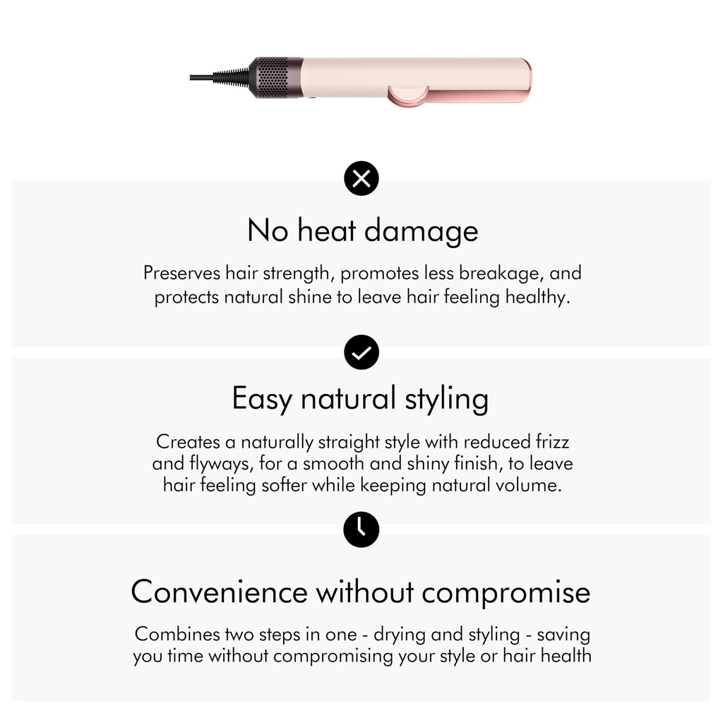 Dyson Airstrait Wet to Dry Straightener Hair Styling Tool Ceramic Pink Rose Gold - Like New