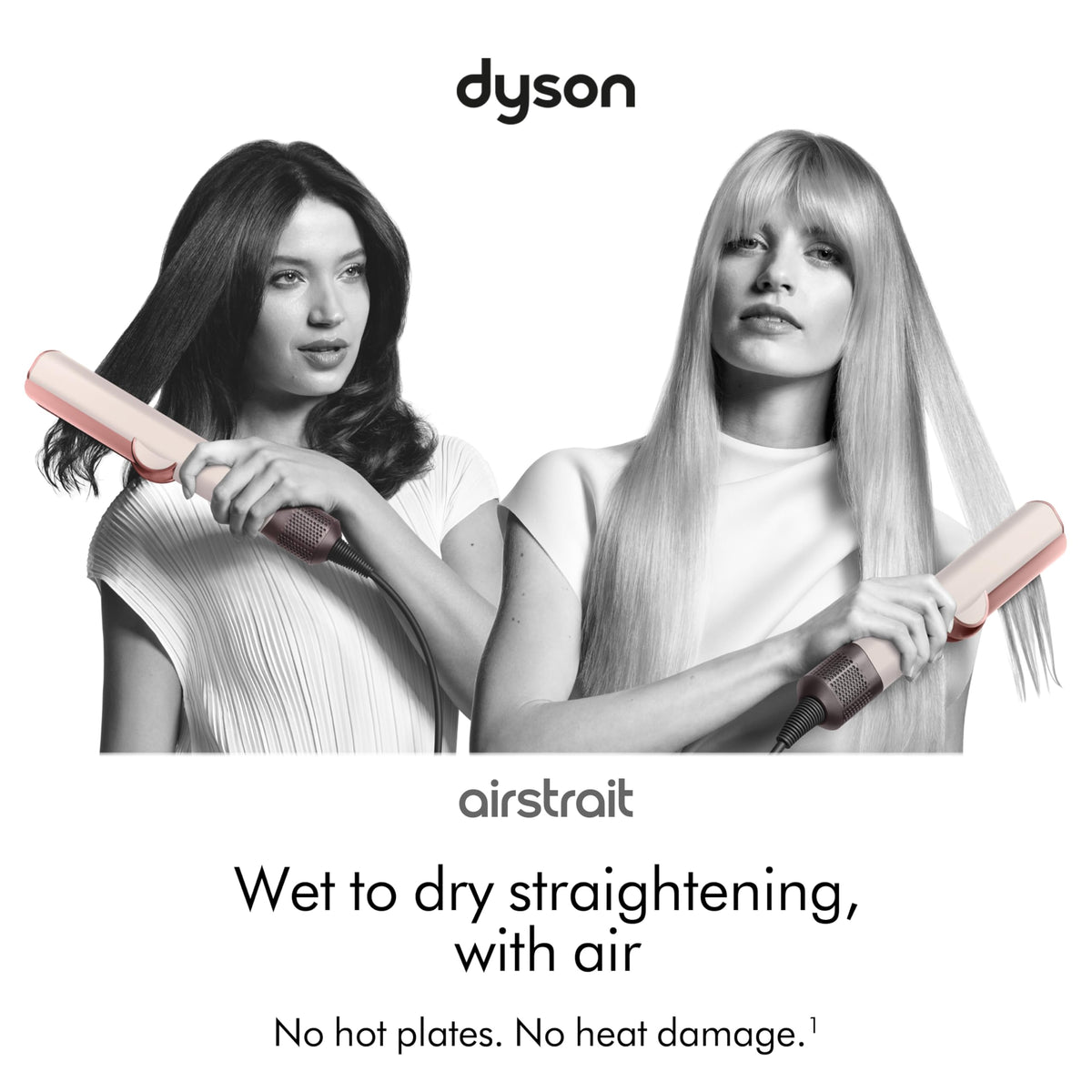 Dyson Airstrait Wet to Dry Straightener Hair Styling Tool Ceramic Pink Rose Gold - Like New