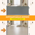 Rainberg Retractable Stair Gate - Baby & Pet Safety Barrier - 180cm Wide 80cm Tall - One Hand Operated Child Gate - Grey - Damaged Box