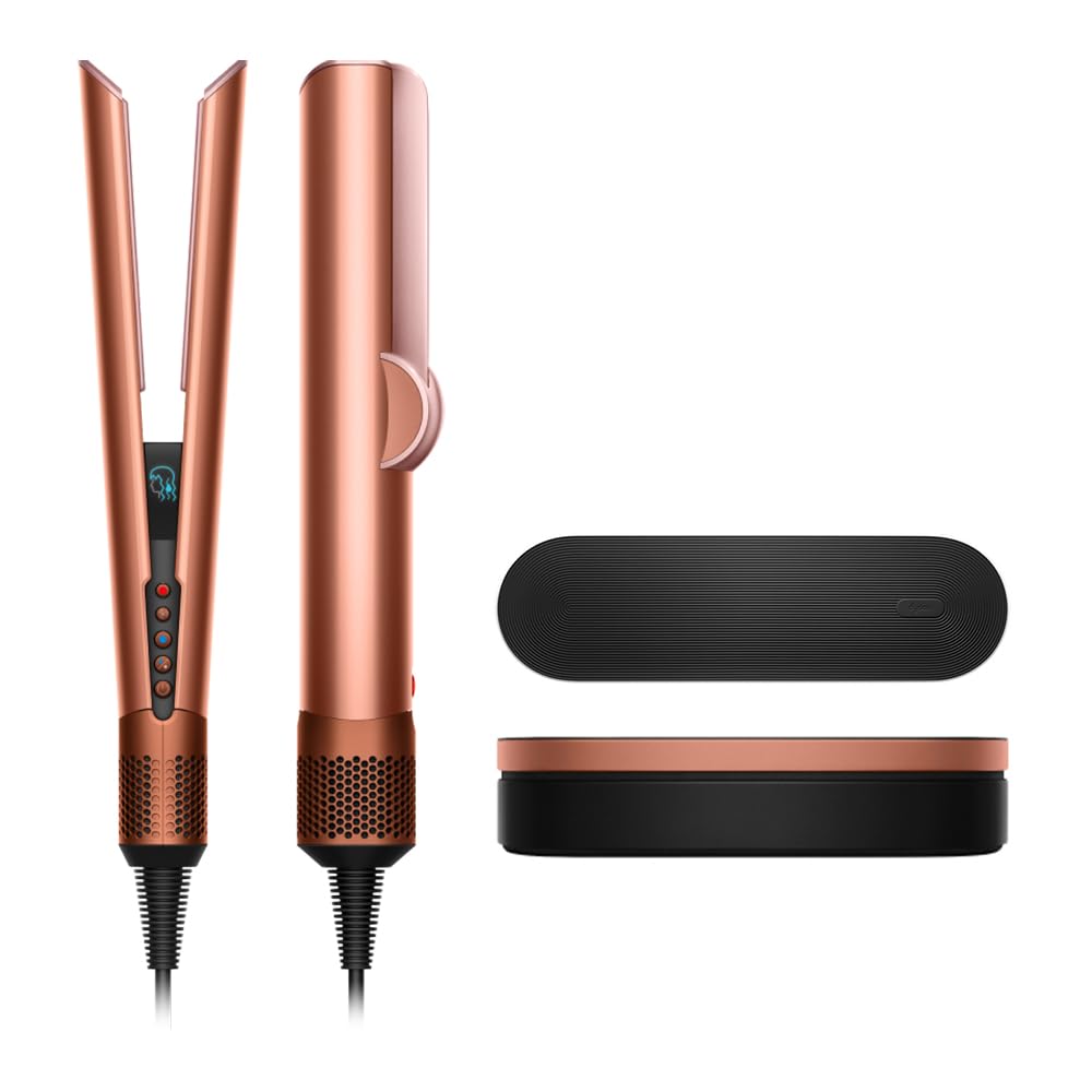 Dyson Airstrait Straightener and Dryer - Amber Silk Pink Champagne - Wet to Dry Hair Styler - Damaged Box