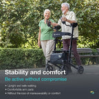 Helavo Upright Walker with Seat - Foldable Stand Up Rollator for Seniors - Mobility Aid - Damaged Box