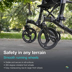 Helavo Upright Walker with Seat - Foldable Stand Up Rollator for Seniors - Mobility Aid - Damaged Box