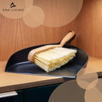 ENA Living Bamboo Dust Pan & Brush Set - Eco-Friendly Dustpan Sweeping Brush - Household Cleaning Tool - Like New