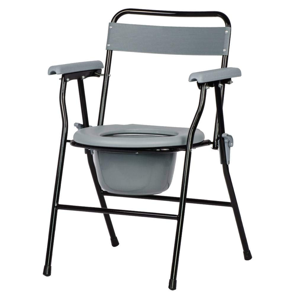 NRS Healthcare Folding Portable Commode - Non Slip Toilet Chair - Medical Aid - Very Good