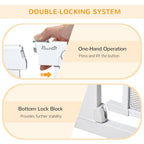 PawHut Pressure Fit Safety Gate Auto Close Door 75-82cm White Pet Dog Baby Child Safety Barrier - Very Good