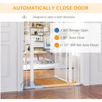 PawHut Pressure Fit Safety Gate Auto Close Door 75-82cm White Pet Dog Baby Child Safety Barrier - Very Good