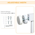 PawHut Pressure Fit Safety Gate Auto Close Door 75-82cm White Pet Dog Baby Child Safety Barrier - Very Good
