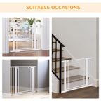 PawHut Pressure Fit Safety Gate Auto Close Door 75-82cm White Pet Dog Baby Child Safety Barrier - Very Good