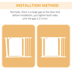 PawHut Pressure Fit Safety Gate Auto Close Door 75-82cm White Pet Dog Baby Child Safety Barrier - Very Good