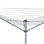 Ram 3 Arm Rotary Washing Line - 30m Garden Clothes Airer Dryer - Folding Rotary Line with Ground Spike & Cover - Grey - New