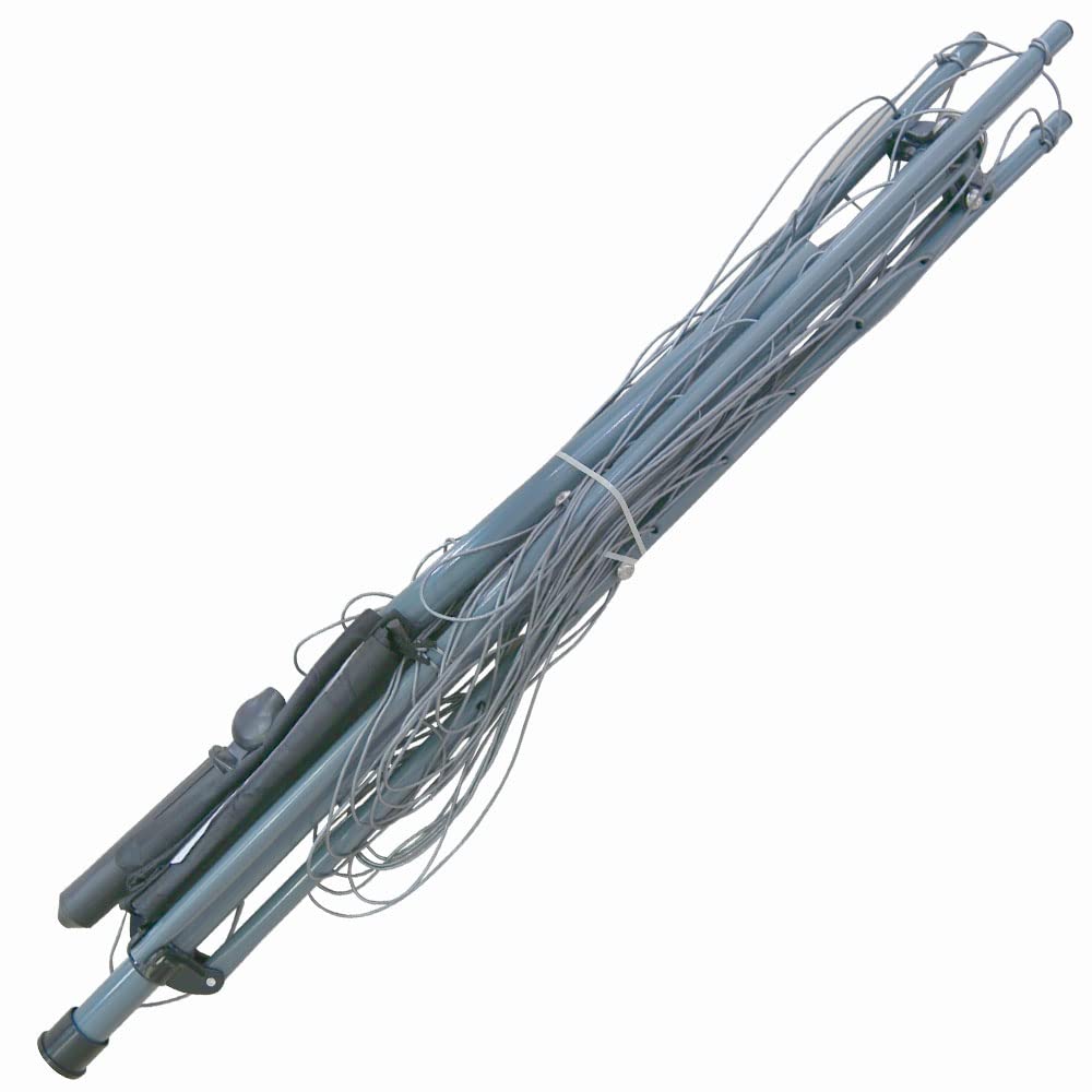 Ram 3 Arm Rotary Washing Line - 30m Garden Clothes Airer Dryer - Folding Rotary Line with Ground Spike & Cover - Grey - New