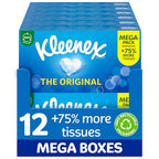 Kleenex Original Facial Tissues Mega Pack – 12 Boxes 1344 Sheets – Bulk Soft Tissue - Damaged Box