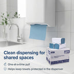 Aura V-Fold Paper Hand Towels - 1 Ply Blue Recycled - 3600 Sheets Bulk Pack - New