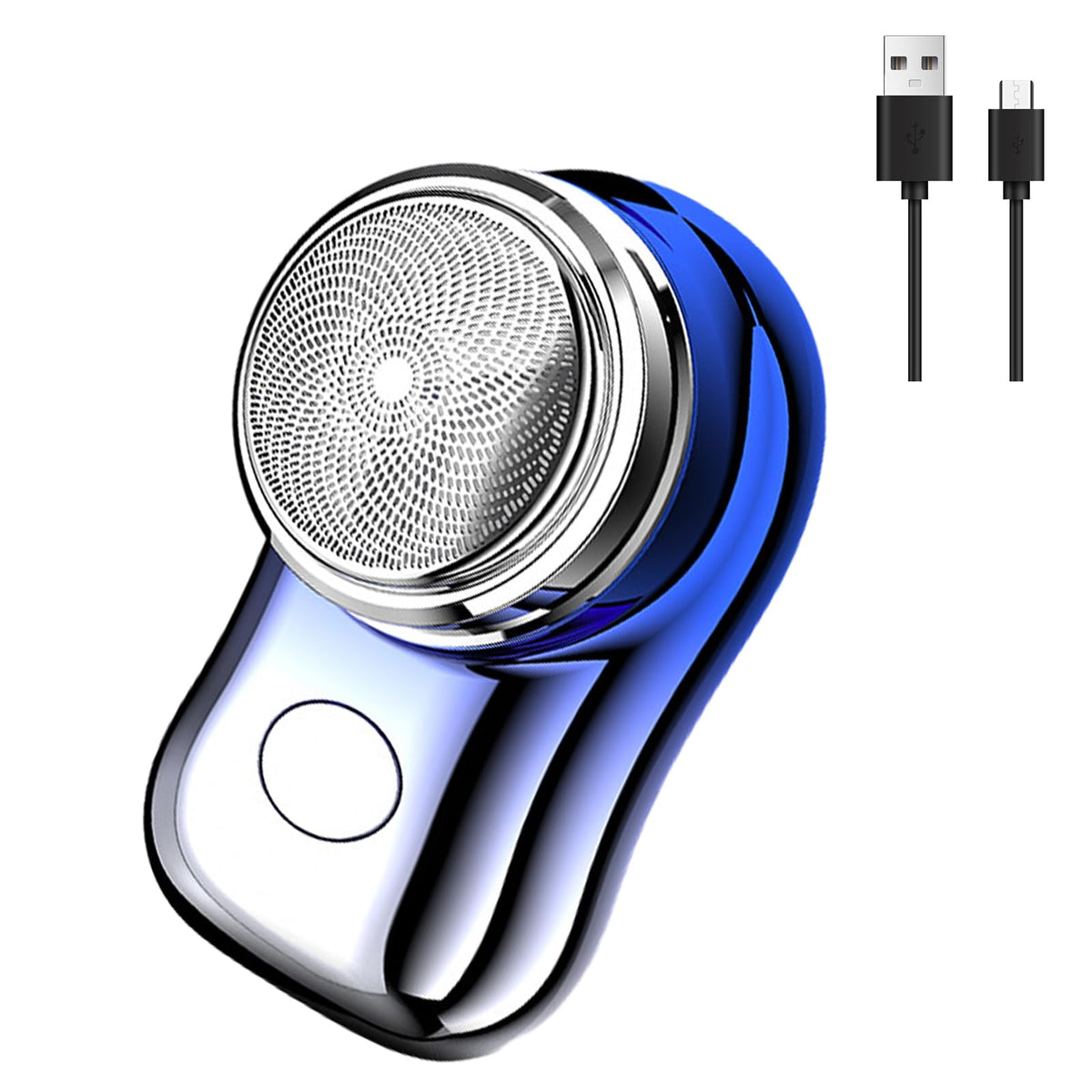 Mini-Shave Razor - Type-C Rechargeable Portable Electric Shaver - USB Mini Pocket Shaver for Men - Gradient Blue Travel Razor - Very Good