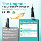 COSLUS Water Flosser Cordless - Portable Oral Irrigator 300ML - 5 Jet Tips Rechargeable - IPX7 Waterproof Black - Teeth Braces Cleaner - Damaged Box