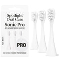 Spotlight Sonic Pro Toothbrush Replacement Heads - White - 3 Pack - Micro-Point Tongue Cleaner - 9-Month Supply - Damaged Box