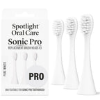 Spotlight Sonic Pro Toothbrush Replacement Heads - White - 3 Pack - Micro-Point Tongue Cleaner - 9-Month Supply - Damaged Box