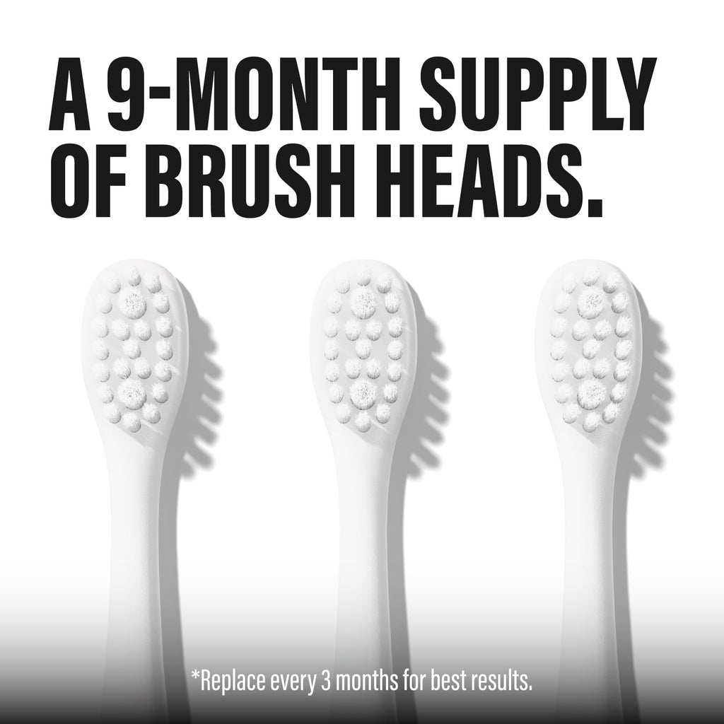 Spotlight Sonic Pro Toothbrush Replacement Heads - White - 3 Pack - Micro-Point Tongue Cleaner - 9-Month Supply - Damaged Box