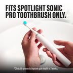 Spotlight Sonic Pro Toothbrush Replacement Heads - White - 3 Pack - Micro-Point Tongue Cleaner - 9-Month Supply - Damaged Box