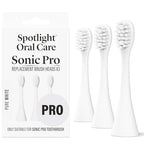 Spotlight Sonic Pro Toothbrush Replacement Heads - White - 3 Pack - Micro-Point Tongue Cleaner - 9-Month Supply - Damaged Box