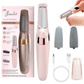 Electric Foot File Callus Remover - USB Rechargeable Waterproof Pink Pedicure Tool for Cracked Heels - 2 Heads - Damaged Box