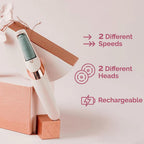 Electric Foot File Callus Remover - USB Rechargeable Waterproof Pink Pedicure Tool for Cracked Heels - 2 Heads - Damaged Box