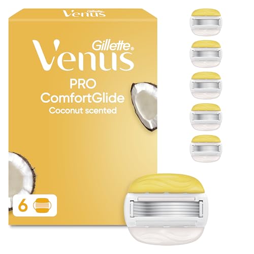 Gillette Venus ComfortGlide Coconut Olay Razor Blades for Women - 6 Pack Refills Moisture Bars - Damaged Box