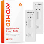 AYDMED Helicobacter Pylori Test Kit - H. Pylori Rapid Detection - 2 Pack Home Screening - Damaged Box - BBE 05/2027