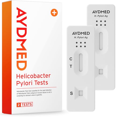 AYDMED Helicobacter Pylori Test Kit - H. Pylori Rapid Detection - 2 Pack Home Screening - Damaged Box - BBE 05/2027