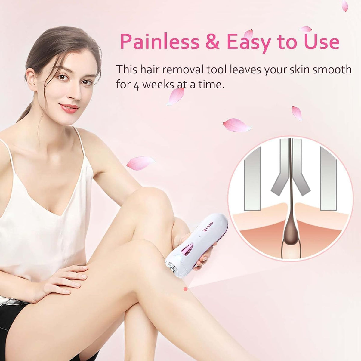 Smooth Glide Epilator for Women - Face Legs Bikini Hair Remover - Smooth Glide E-pilator - Damaged Box