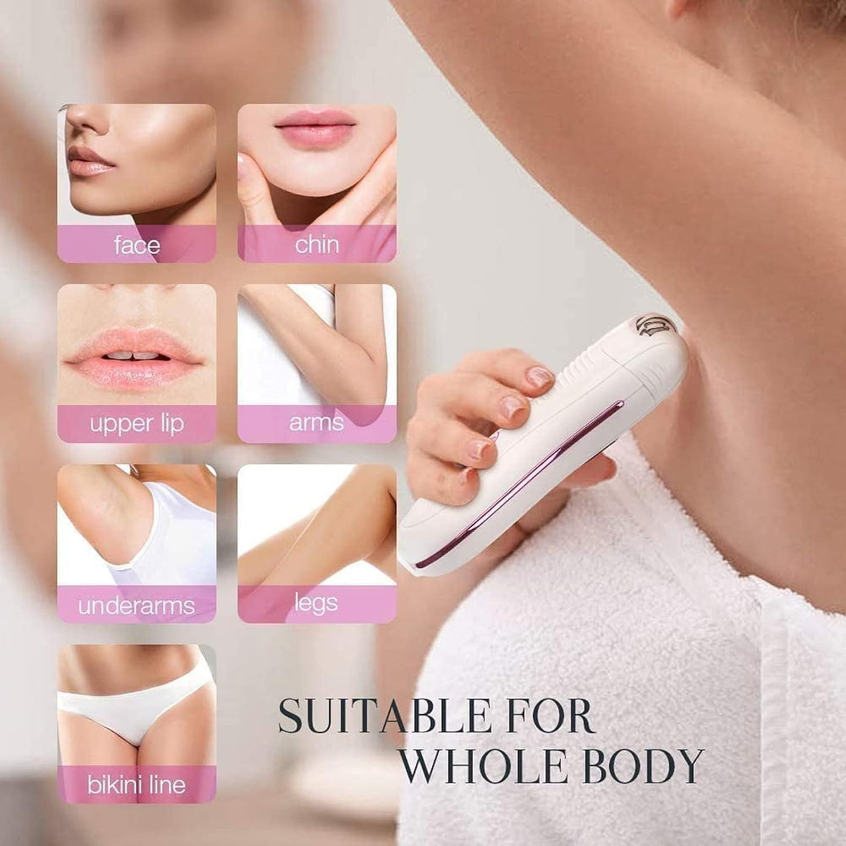 Smooth Glide Epilator for Women - Face Legs Bikini Hair Remover - Smooth Glide E-pilator - Damaged Box