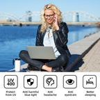 Okany 3 Pack Round Reading Glasses - Blue Light Blocking - Black White Leopard - 2.5 Optical Power - Damaged Box