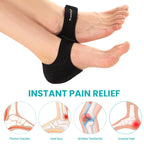 Promifun Heel Cup Protectors - Plantar Fasciitis Gel Heel Cushion Pads - Heel Spur, Achilles Tendinitis, Pain Relief - Black Large - Damaged Box