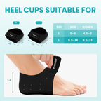 Promifun Heel Cup Protectors - Plantar Fasciitis Gel Heel Cushion Pads - Heel Spur, Achilles Tendinitis, Pain Relief - Black Large - Damaged Box