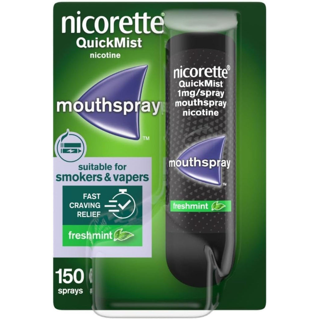 Nicorette Quickmist Mouthspray - Freshmint Nicotine Spray - 2 x 150 Sprays - Stop Smoking Aid - New - BBE 03/2028