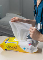 Uniwipe Clinical Midi-Wipes - Antibacterial Sanitising Wipes - Kills 99.999% Germs - 200 Count - New - BBE 05/2028