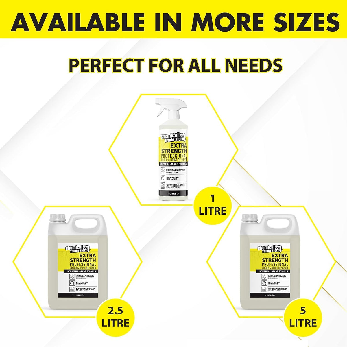 Chemical Trade Store Enzyme Odour & Urine Remover 2.5L - Professional Pet Stain Eliminator for Carpets, Upholstery & Hard Floors - New