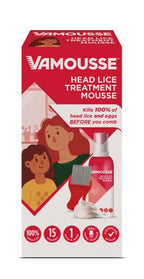 Vamousse Head Lice Treatment Mousse 160ml - Kills Lice & Eggs in 15 Mins - One-Time Application - Nit Comb Included - New - BBE 02/2028