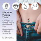 SteriPierce Sterile Saline Solution - Piercing Cleaning Spray for Nose Ear Body - 75ml Hypoallergenic Vegan - Damaged Box - BBE 11/2028