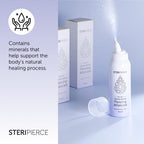 SteriPierce Sterile Saline Solution - Piercing Cleaning Spray for Nose Ear Body - 75ml Hypoallergenic Vegan - Damaged Box - BBE 11/2028