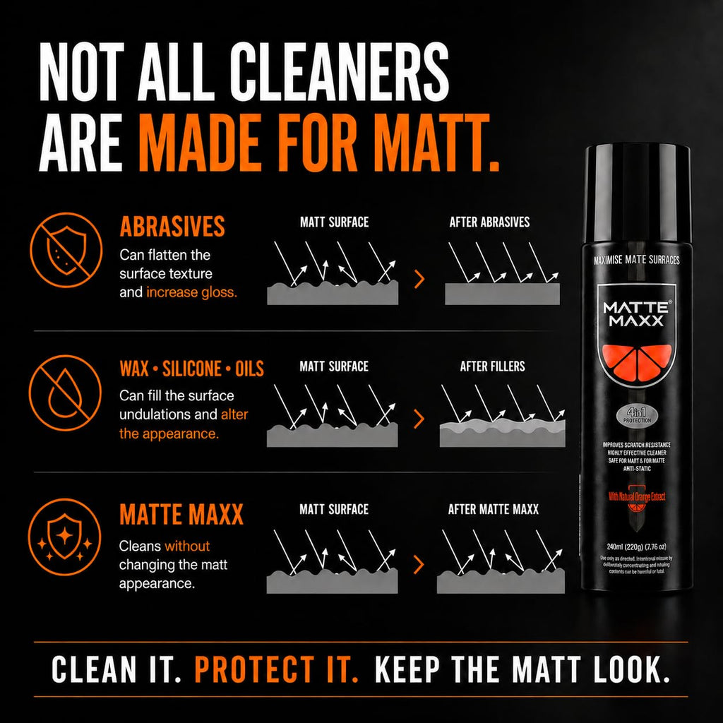 VuPlex Matte Maxx Matt Kitchen Cleaner Spray - Cupboards Doors - 240ml - Streak-Free Finish - Damaged Box