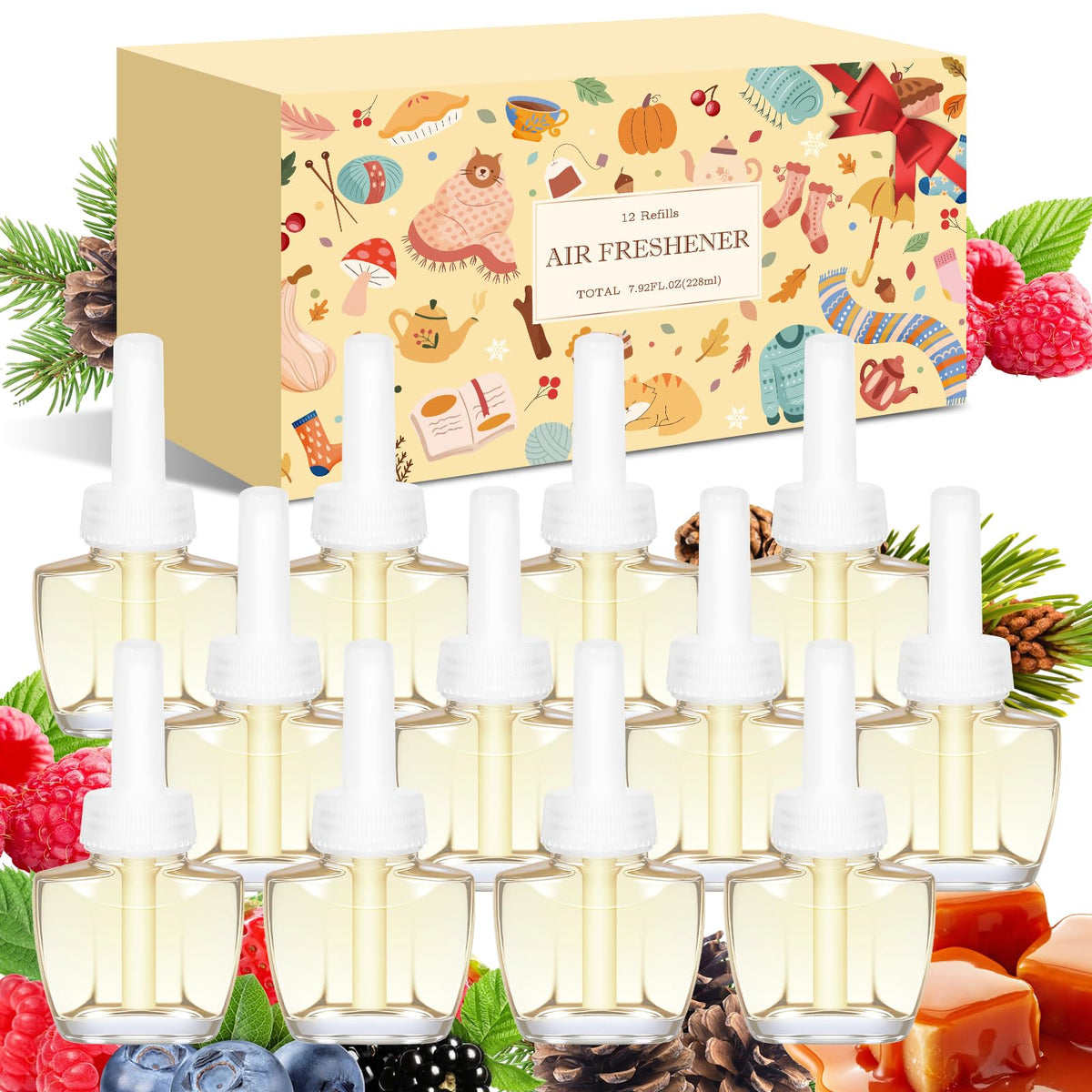 Scent-Hi Plug-In Air Freshener Refills 12 Pack - Compatible Air Wick & Glade Scent Diffuser Oil - Damaged Box