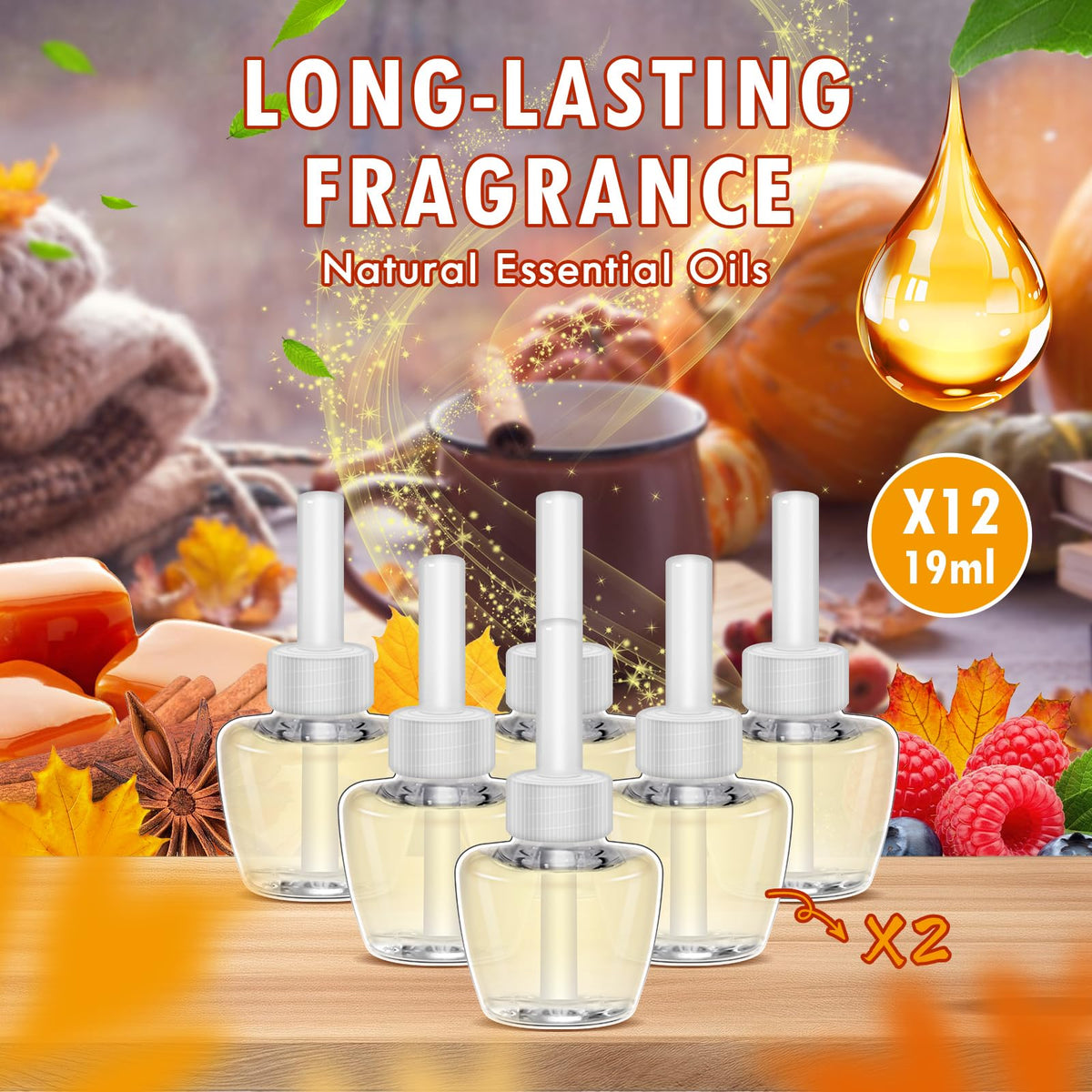 Scent-Hi Plug-In Air Freshener Refills 12 Pack - Compatible Air Wick & Glade Scent Diffuser Oil - Damaged Box