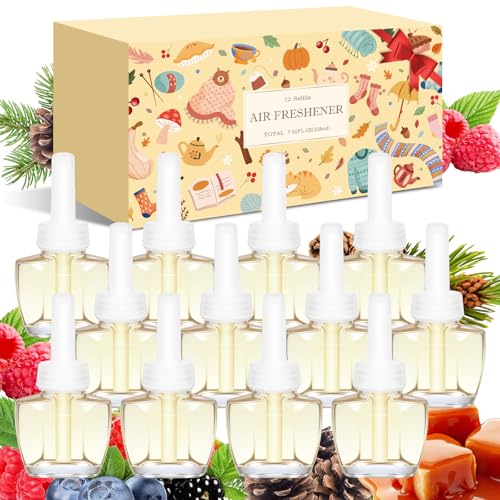 Scent-Hi Plug-In Air Freshener Refills 12 Pack - Compatible Air Wick & Glade Scent Diffuser Oil - Damaged Box