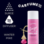 Carfume Winter Pixie Car Air Freshener Gift Set - Bubblegum Vanilla Cotton Candy - Hanging Diffuser Surge Can - Pink Car Accessory - Damaged Box